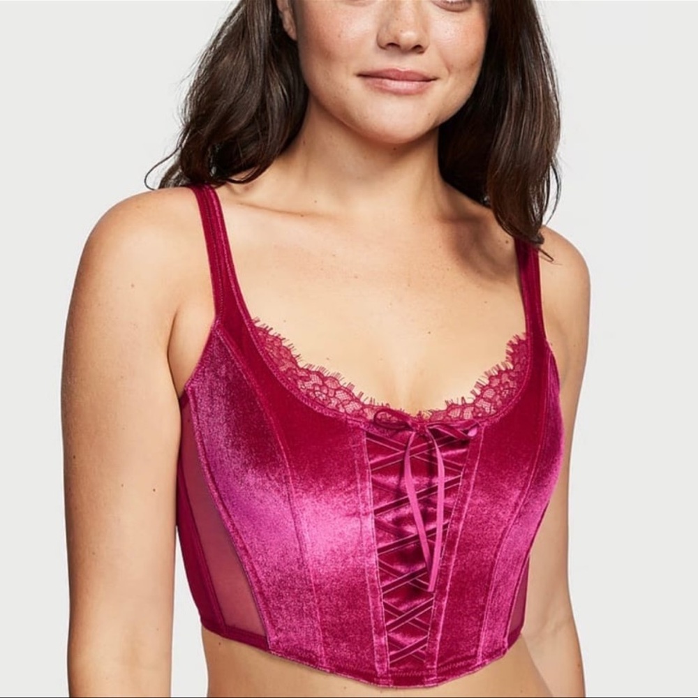 (L) Victoria’s Secret DREAM ANGELS Unlined Lace-Up Corset Top